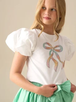Overhemden En Blouses*Angel & Rocket Elodie Sequin Bow Puff Sleeve Blouse