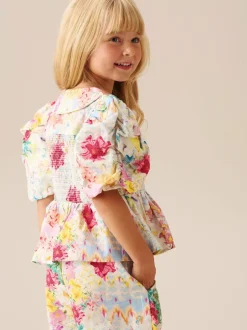 Overhemden En Blouses*Angel & Rocket Orla Multi Peter Pan Collar Shirred Blouse