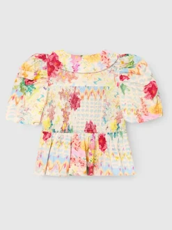 Overhemden En Blouses*Angel & Rocket Orla Multi Peter Pan Collar Shirred Blouse