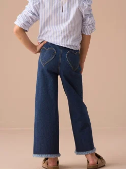 Jeans|Angel & Rocket Paloma blauwe Cropped Jeans met hartzak