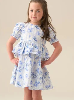 Overhemden En Blouses*Angel & Rocket Pia Floral Tie Detail Peplum Blouse