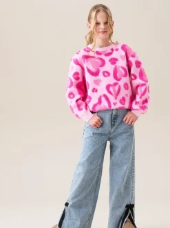 Gebreide Kleding|Angel & Rocket Reya Leopard Print Heart Eyelash Jumper