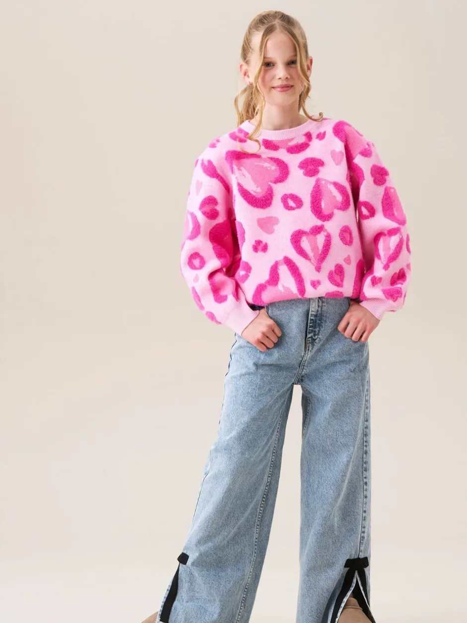 Gebreide Kleding|Angel & Rocket Reya Leopard Print Heart Eyelash Jumper