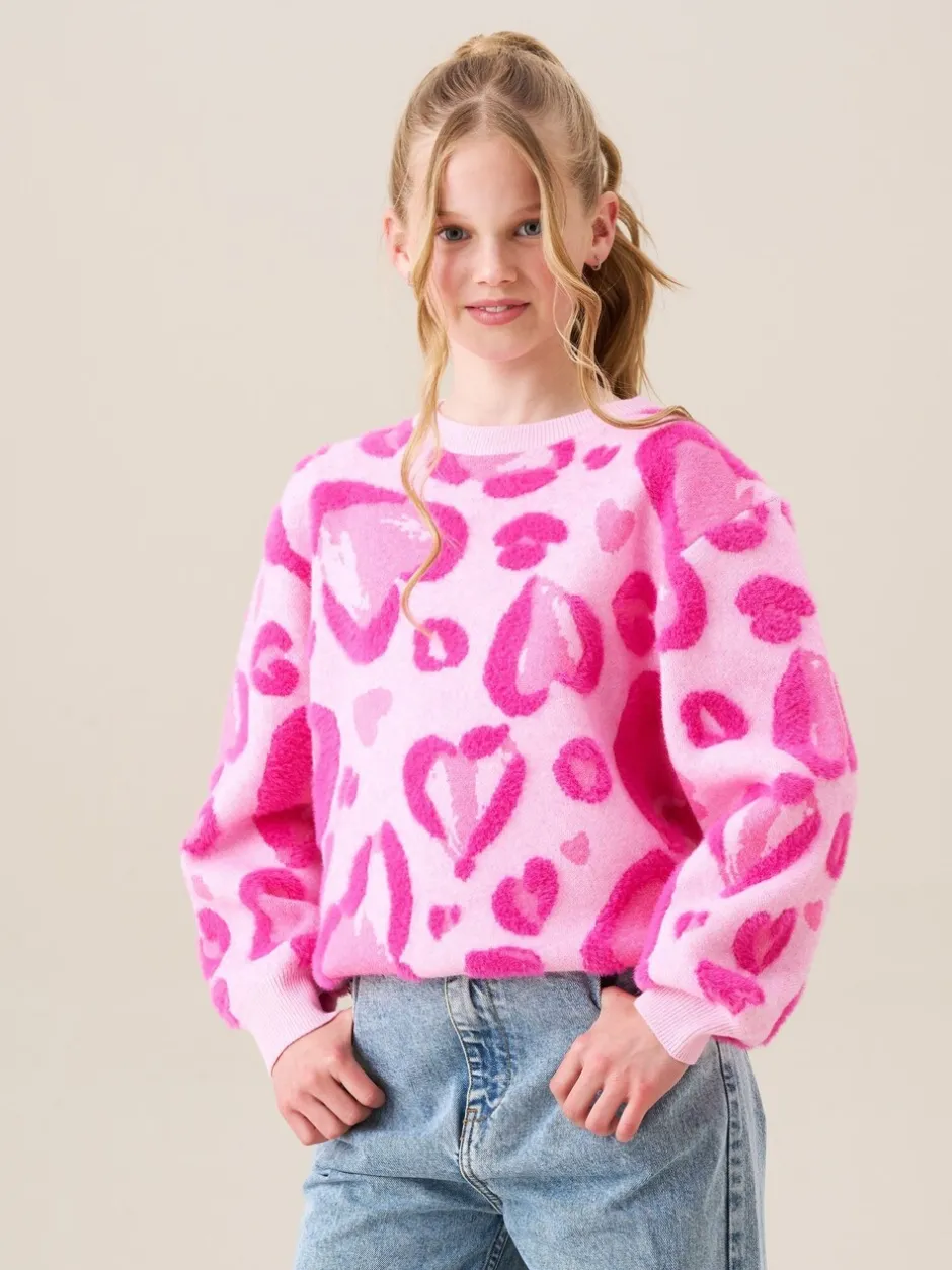 Gebreide Kleding|Angel & Rocket Reya Leopard Print Heart Eyelash Jumper