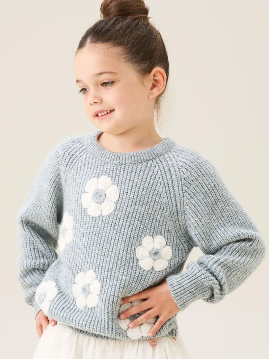 Gebreide Kleding|Angel & Rocket Rumi Embellished Flower Jumper