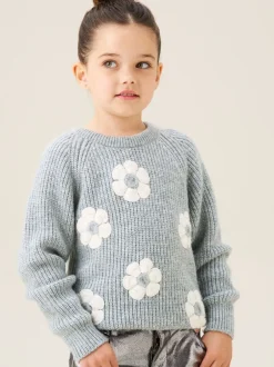 Gebreide Kleding|Angel & Rocket Rumi Embellished Flower Jumper