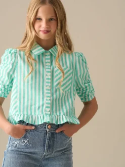 Overhemden En Blouses|Angel & Rocket Sammie Stripe Ruffle Hem Shirt