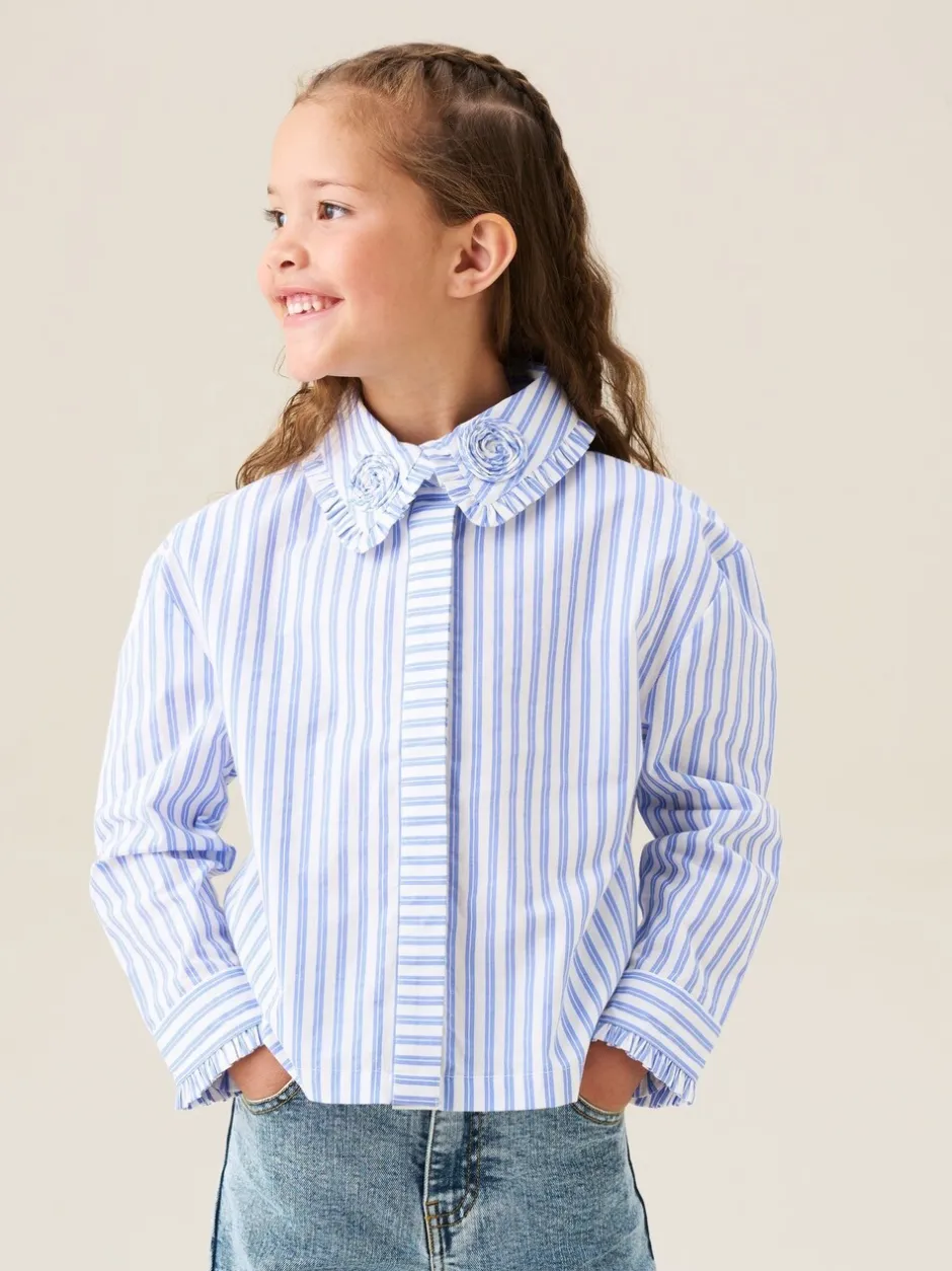 Overhemden En Blouses|Angel & Rocket Stripe Corsage Collar Shirt