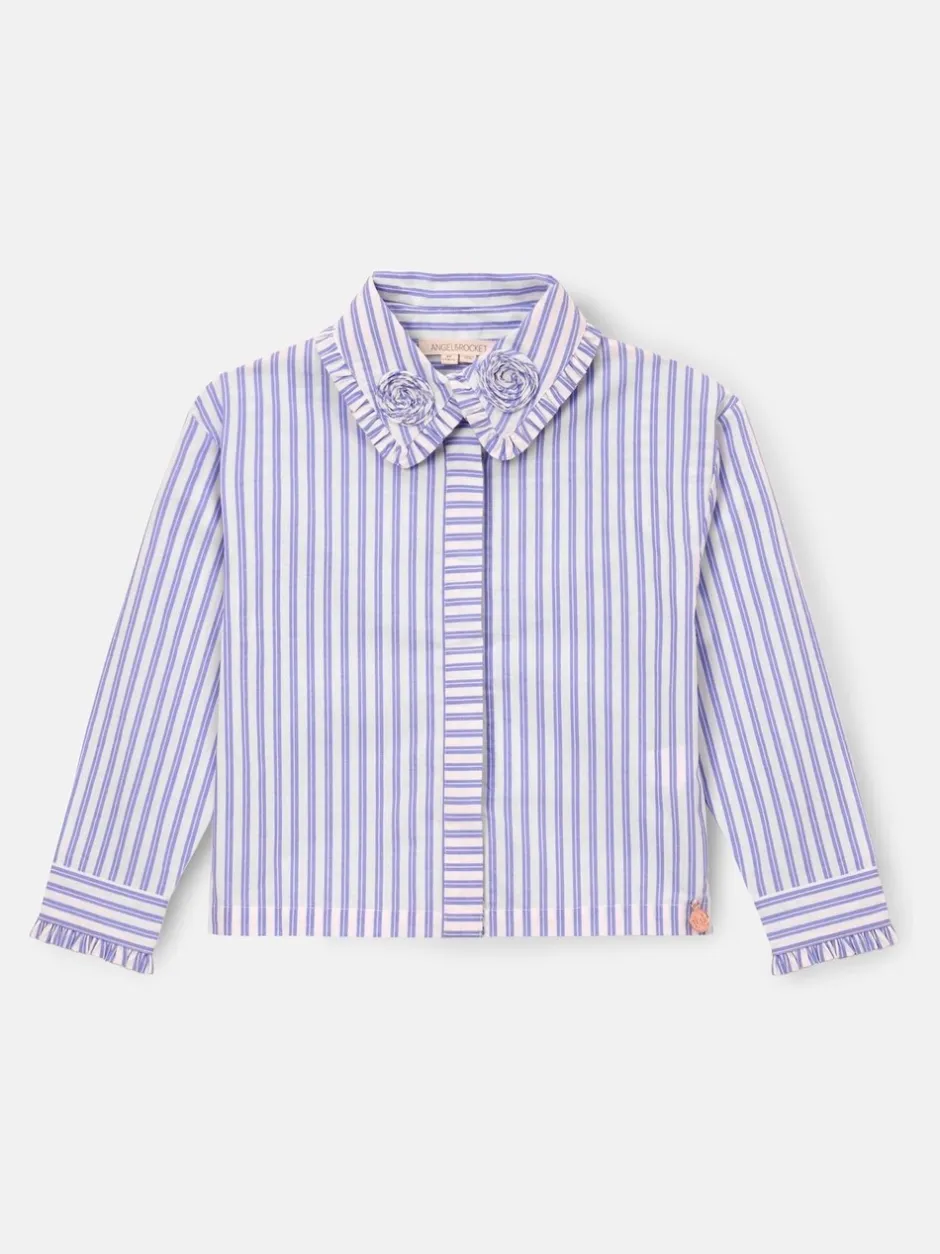 Overhemden En Blouses|Angel & Rocket Stripe Corsage Collar Shirt