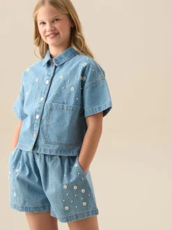 Overhemden En Blouses|Angel & Rocket Zeta Boxy Embellished Denim Shirt
