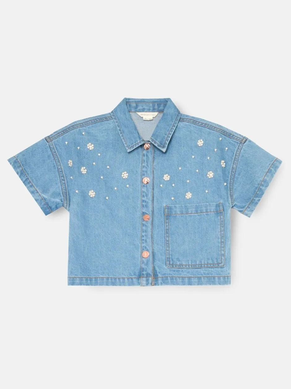 Overhemden En Blouses|Angel & Rocket Zeta Boxy Embellished Denim Shirt