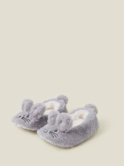 Babyschoenen*Angels By Accessorize ballerinapantoffels voor meisjes van imitatiebont met konijnenmodel