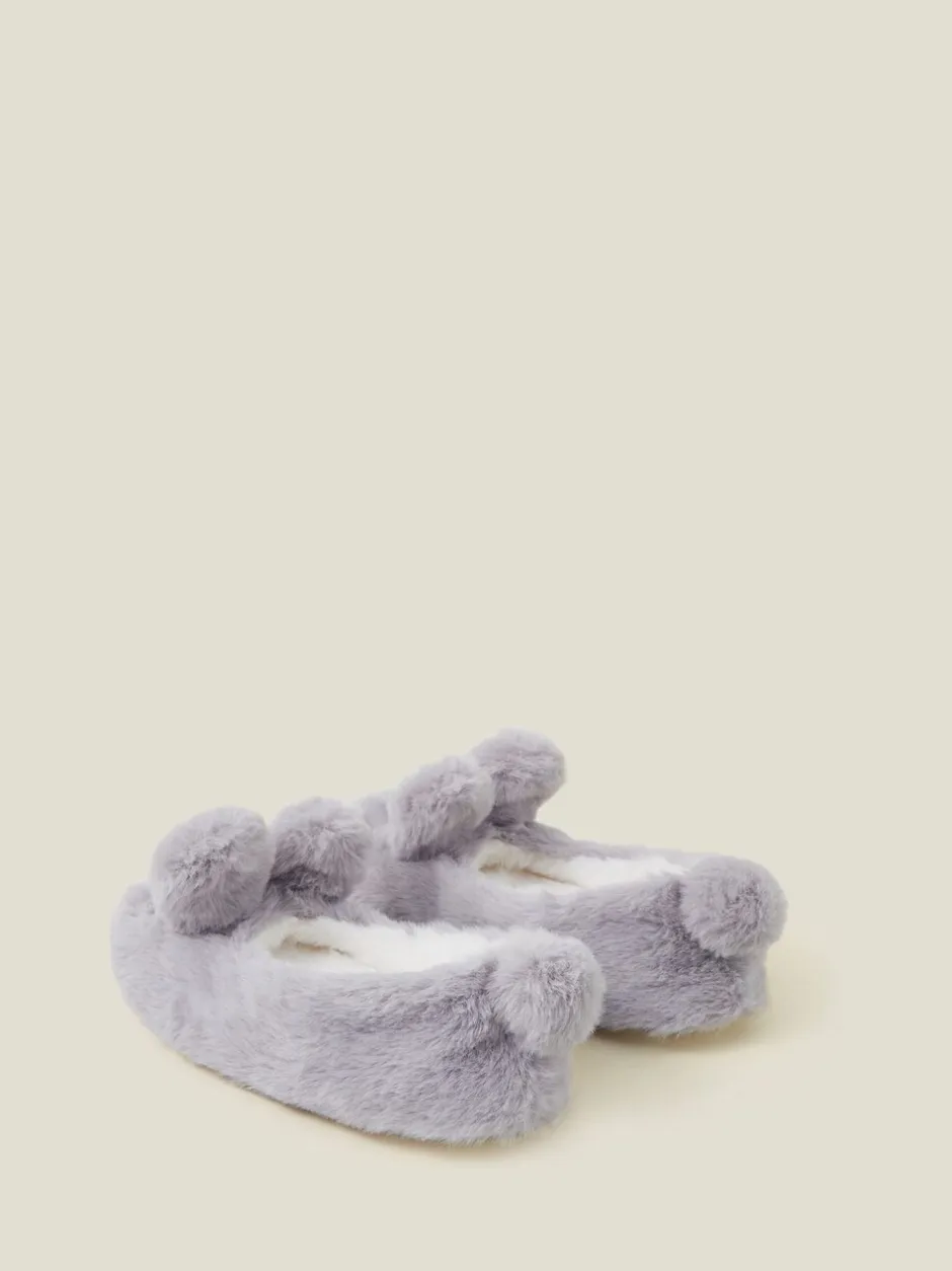 Babyschoenen*Angels By Accessorize ballerinapantoffels voor meisjes van imitatiebont met konijnenmodel