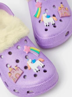 Pantoffels|Angels By Accessorize Girls Charm Faux Fur Lined Clogs