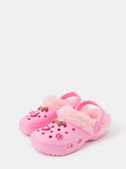 Pantoffels|Angels By Accessorize Girls Dog Charm Faux Fur Lined Clogs