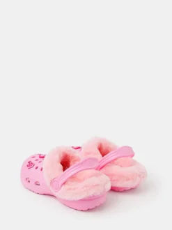 Pantoffels|Angels By Accessorize Girls Dog Charm Faux Fur Lined Clogs
