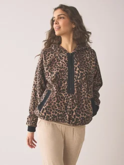Hoody's En Sweatshirts|Next - Fleece met korte rits en borgvoering Animal