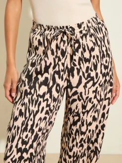 Broeken|Friends Like These Animal - - Jersey broek met wijde pijpen met kreukeffect