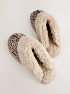 Pantoffels*Next Animal - Suède muiltjes met voering van imitatiebont