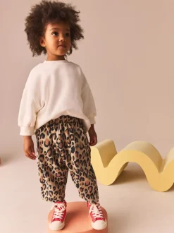 Broeken En Leggings*Next Animal luipaardprint - Broek met structuur en wijde kortere pijpen (3mnd -7jr)