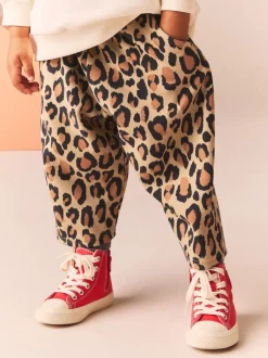 Broeken En Leggings*Next Animal luipaardprint - Broek met structuur en wijde kortere pijpen (3mnd -7jr)