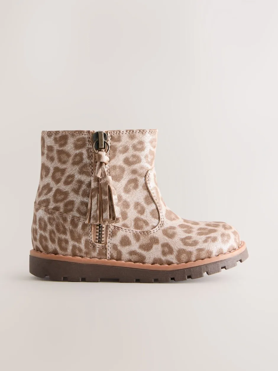 Boots|Next Animal Shimmer - Chelsea enkellaarsjes met rits en kwastjes