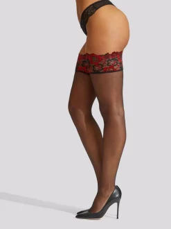 Sokken En Panty's*Ann Summers Lace Top Contrast 100% Cotton Tights
