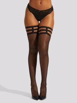 Sokken En Panty's|Ann Summers Leg Harness Fishnet Black Tights