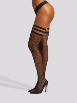 Sokken En Panty's|Ann Summers Leg Harness Fishnet Black Tights