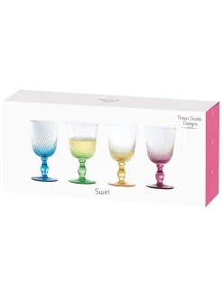 Glas|Anton Studio Designs - Set van 4 Swirl wijnglazen