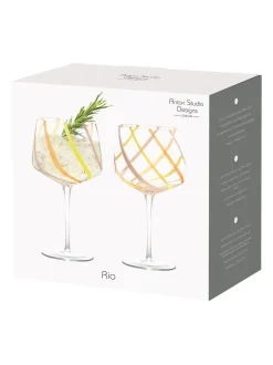 Glas*Anton Studio Designs - Set van 2 Rio Gin-glazen Citroengeel