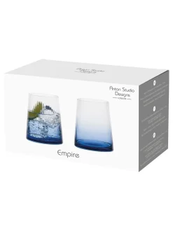 Glas|Anton Studio Designs set van 2 Empire DOF Blauw