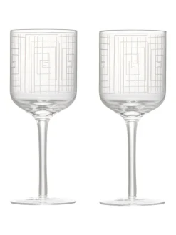 Glas|Anton Studio Designs Set van 2 Maze Wijnglazen