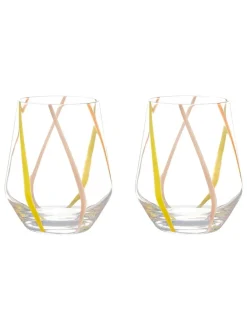 Glas*Anton Studio Designs Set of 2 Rio DOF Tumblers Azure Citroengeel