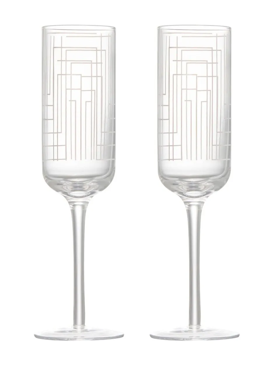 Glas*Anton Studio Designs set van 2 Maze champagneflûtes