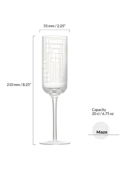 Glas*Anton Studio Designs set van 2 Maze champagneflûtes