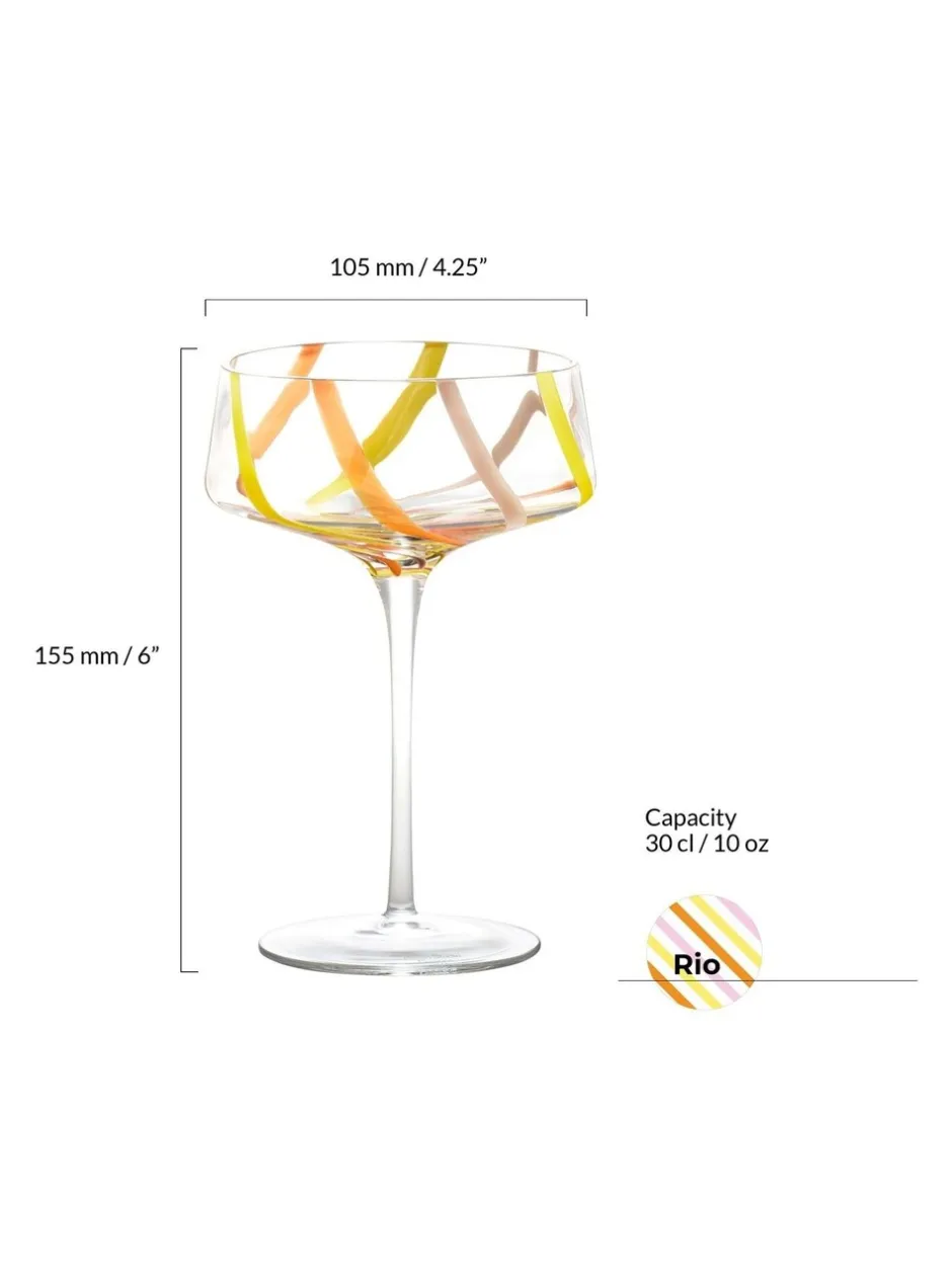 Glas|Anton Studio Designs set van 2 Rio champagnecoupes Citroengeel