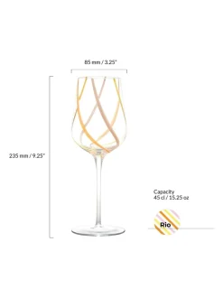 Glas*Anton Studio Designs Set van 2 Rio wijnglazen Citroengeel