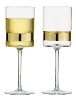 Glas|Anton Studio Designs Set van 2 SoHo wijnglazen Goud