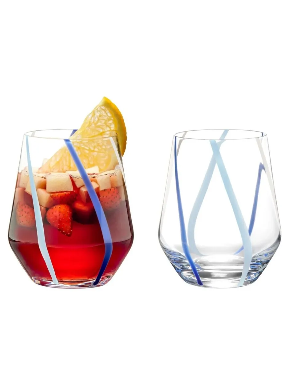 Glas*Anton Studio Designs Set of 2 Rio DOF Tumblers Azure Azuur