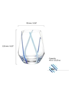 Glas*Anton Studio Designs Set of 2 Rio DOF Tumblers Azure Azuur