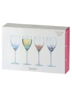 Glas*Anton Studio Designs set van 4 gespikkelde wijnglazen