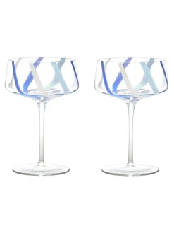 Glas*Anton Studio Designs set van 2 Rio champagnecoupes Azuur