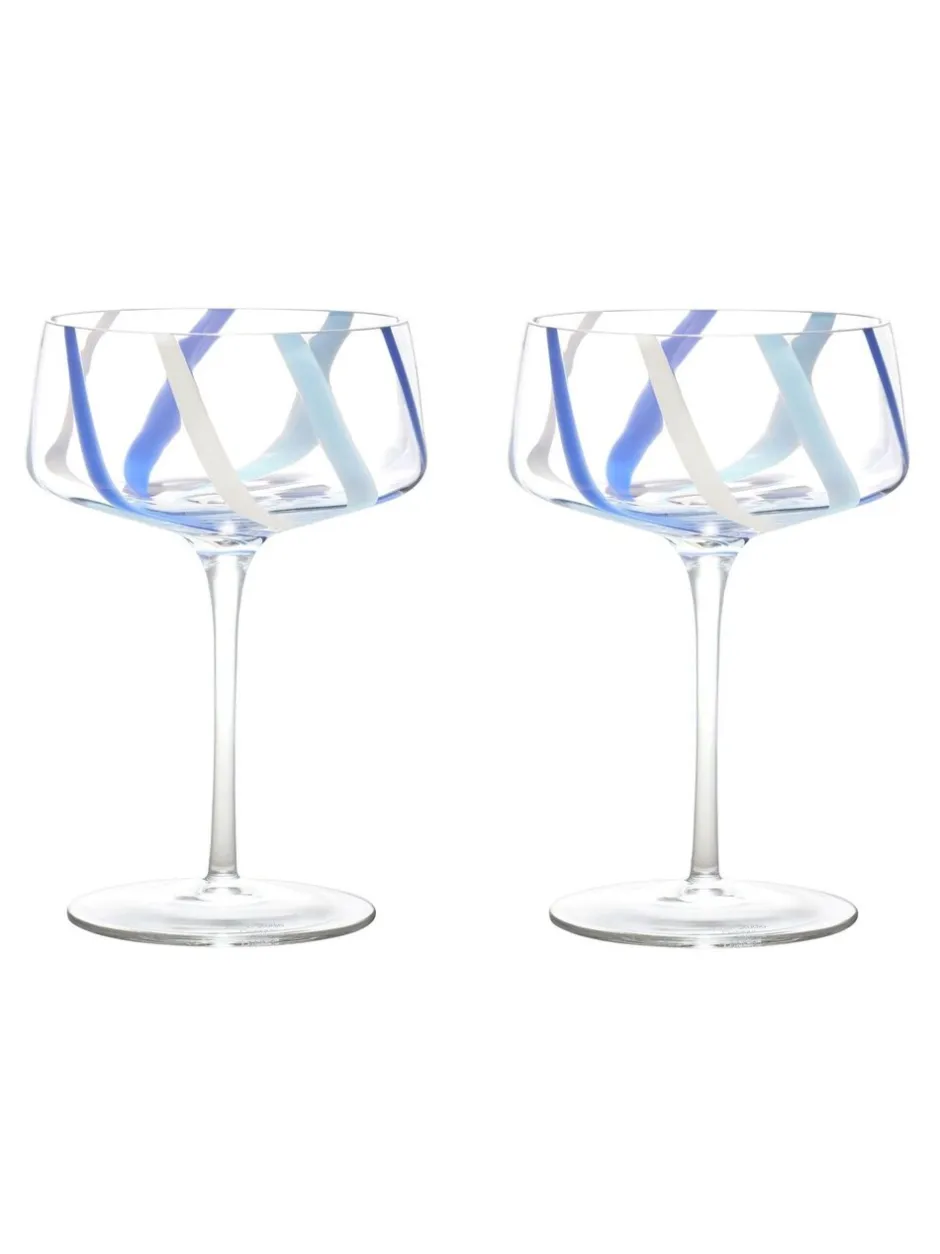 Glas*Anton Studio Designs set van 2 Rio champagnecoupes Azuur