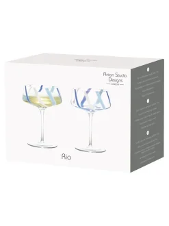Glas*Anton Studio Designs set van 2 Rio champagnecoupes Azuur