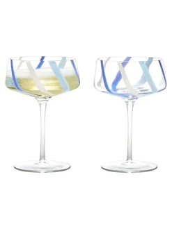 Glas*Anton Studio Designs set van 2 Rio champagnecoupes Azuur