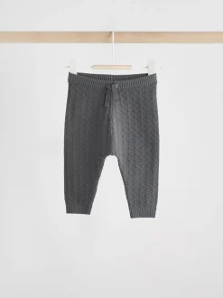 Truien En Breisels*Next - Babyset met gebreide trui en legging van 100% katoen met textuur (0mnd -3jr) Antraciet