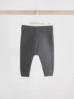 Truien En Breisels*Next - Babyset met gebreide trui en legging van 100% katoen met textuur (0mnd -3jr) Antraciet