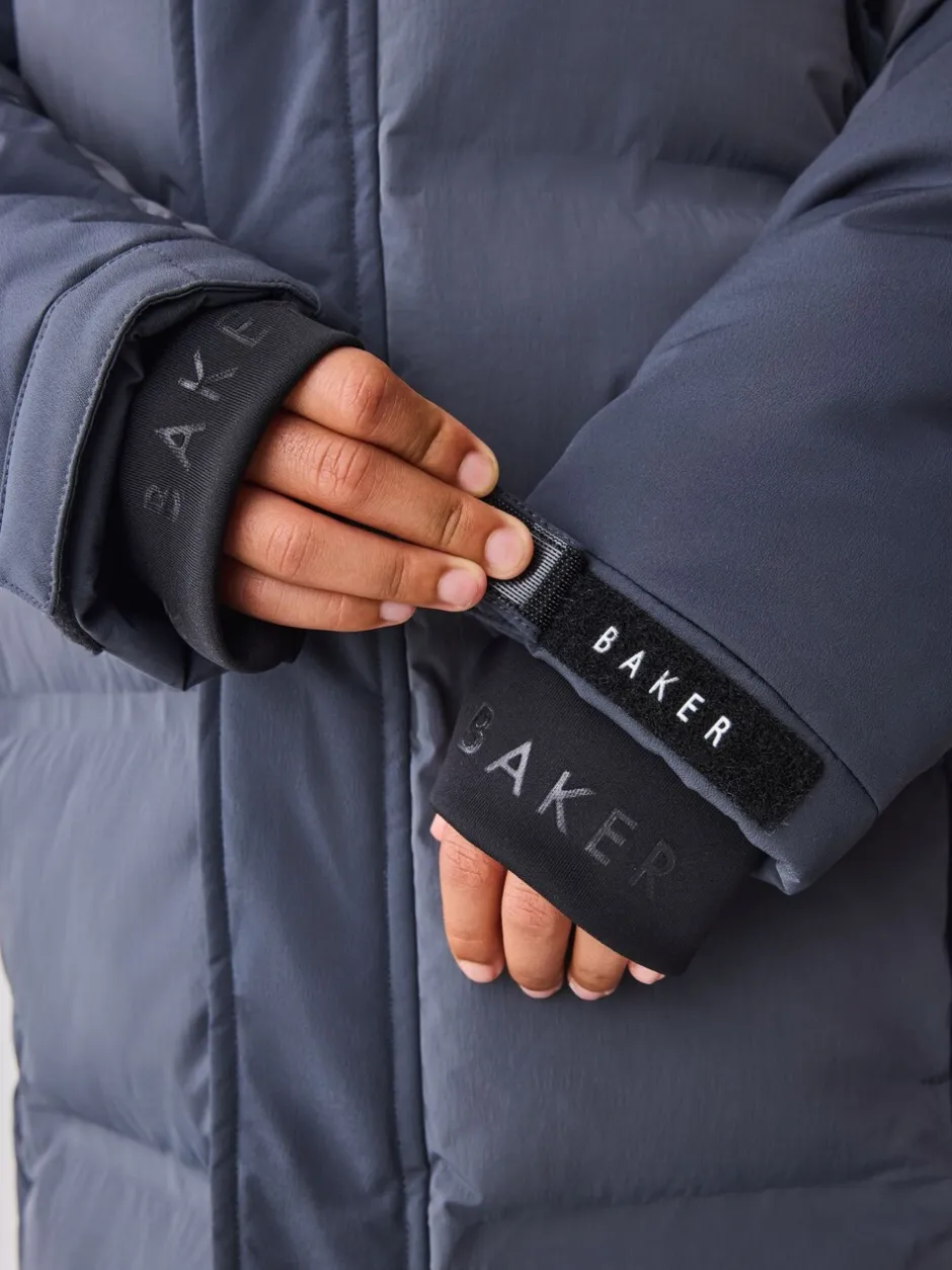 Schoolkleding|Jassen En Jacks*Baker by Ted Baker - regenbestendige gewateerde lange jas Antraciet