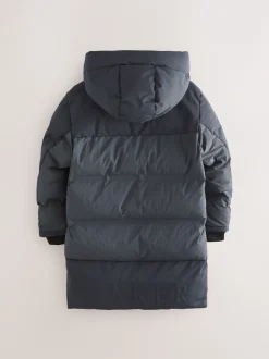 Schoolkleding|Jassen En Jacks*Baker by Ted Baker - regenbestendige gewateerde lange jas Antraciet